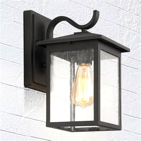 black outdoor lantern sconce